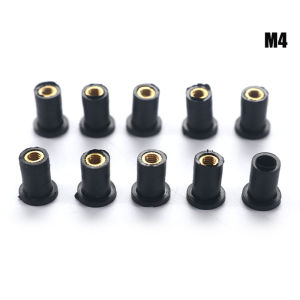 OUHOE | 10Pcs For M4/M5/M6 Rubber Well Nuts Blind Fatener Windscreen Windshiel Fairing Cowl Riding Accessories Fastener Goods