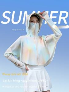 Áo Chống Nắng Bằng Lụa Băng Ice Silk Cape UPF50+ Chống Tia UV Cho Nữ Mùa Hè 2025 Áo Khoác Ngắn Thoáng Khí Nhanh Khô