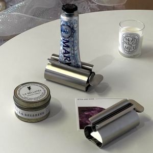 Convenient Stainless Steel 304 Toothpaste Squeezer Holder Metal Clip Quick Access Toothpaste Dispenser Home Use Lazy Mans Tool
