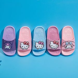 Adorable Hello Kitty Childrens Slippers Soft Bottom Anti-Slip Baby Sandals Summer Cotton Slippers for Girls Cartoon Design