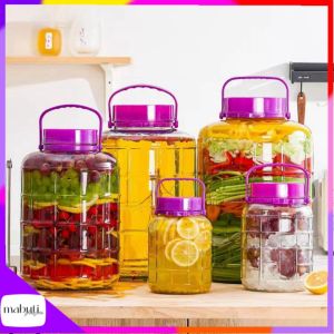 20L food storage dispensers 20 liter big jar glass container with lid kimchi container wine fermentation jar rice bucket kitchen canisters jars rice box storage