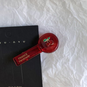 French Label Cherry Hair Clip Vintage Wine Red High End Duckbill Side Clip 2025 New Style Fashionable Hair Accessories