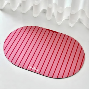 VIKAMA Simple Ins Style Oval Floor Mat Kitchen Sink Draining Mat Bathroom Door Water Absorption Non-Slip Mat Home Decoration