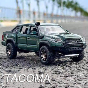 1:32 Alloy Tacoma Toys Diecast Models Cars with Light Music Pull Back Miniature Car Rubber Tires Vehicles for Kids Xmas Gifts