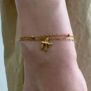 Hebrew Letter π Symbol Pendant Bracelet Stainless Steel Womens Jewish Blessing Amulet Gift for Friends Anniversary