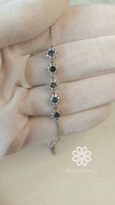 Rosenmarry/ สร้อยข้อมือพลอยแท้ลอนดอนโทปาส ตัวเรือนเงินแท้ 925 จัดส่งพร้อมกล่อง RB048 พลอยแท้เสริมดวง   ของขวัญ