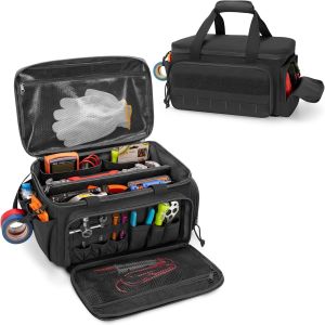 Multi High-capacity Tool Storage Bag for Repairman Electrician Carpenters Handyman 14" Heavy Duty Durable Portable Tool Storage