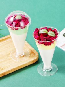 ชานมเค้ก 100 ชิ้น แก้วมูส แก้วขนม แก้วผลไม้ แก้วไอศกรีม แก้ว Tiramisu แก้วมูส แก้วเซอร์วิสพลาสติกแบบใช้แล้วทิ้ง