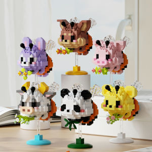 Animal cartoon rocking music building blocks Toy Assembly Particle Boys And Girls Birthday Gifts Kids toys