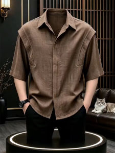 OUMULONG | Áo Sơ Mi Giả Phân Cục Gam Kiểu Hè Mỏng Bằng Lụa Imitation