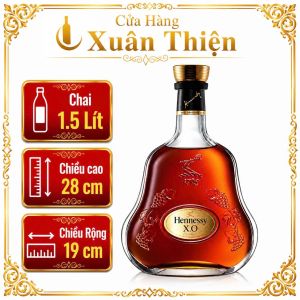 Vỏ Chai Henesy XO Pháp Thủy Tinh Cao Cấp Có Hộp.Chai Rỗng Không Có Chất Lỏng Bên Trong.