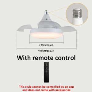Ceiling Fan Light Retractable Blades Fans with Lights APP Control Remote Timing Dimmable Modern and Simple Lamp for Bedroom Home