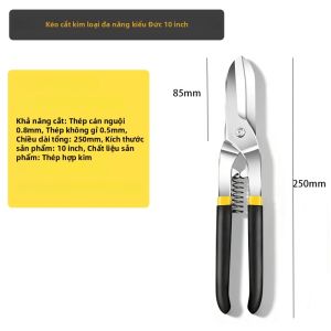 deli | Kéo Cắt Kim Loại Kiểu Đức 8-14 Inch Lưỡi Thép Hợp Kim Hoạt Động Kép Tay Cầm PVC Dùng Cắt Dây Sắt Dụng Cụ Cầm Tay