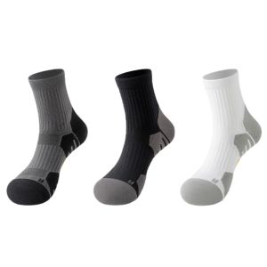 Thick Terry Bottom Mens Sports Socks Anti Slip Plus Size Professional Athletic Socks for Badminton Running Basketball Marathon Training