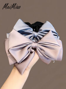 Elegant French Satin Hair Clip with Butterfly Knot Spring Clamp Fashionable Temperament Back of Head Hair Clip Gentle Hair Accessories