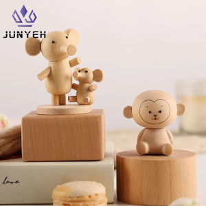 นกตกแต่งบ้านกระต่ายกล่องดนตรีสัตว์ไม้สุดสร้างสรรค์งานฝีมือโมเดิร์นเรียบง่ายน่ารักเครื่องประดับของขวัญคริสต์มาสสำหรับเด็ก