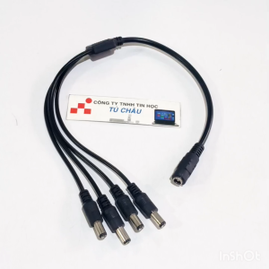 Cáp chia nguồn DC 1 ra 4 đầu 5.5mm x 2.1mm / Chia nguồn 1 ra 4 đầu cắm 5.5mm x 2.1mm