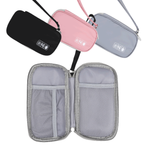 Portable Travel Accessories Organizer Pouch for Power Bank Phone Anti Shock Earbuds Case Handheld Small Electronics Storage Bag