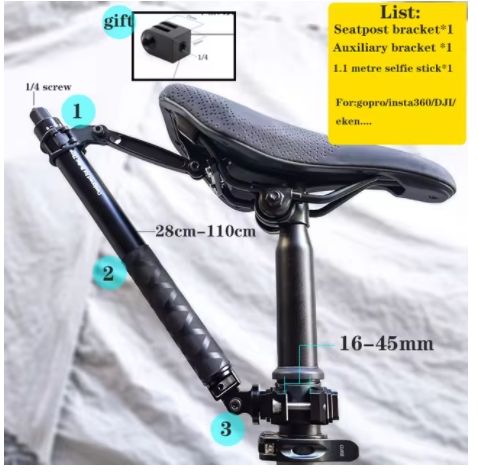 20241029 Premium Bicycle Backseat Third Person View Mount camera