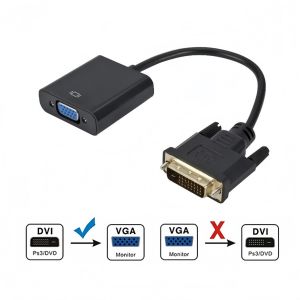 DVI to VGA Adapter  24+1 25Pin to 15Pin Converter Full HD 1080P Video Cable for PC  Monitor Projector Desktop