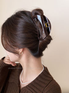Kẹp Tóc Hình Mỏng Màu Socola Lớn Rỗng Thời Trang Cho Phụ Nữ Kẹp Tóc Kiểu Cá Mập Cổ Điển Cao Cấp Phụ Kiện Tóc