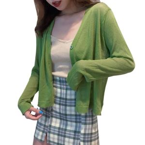 หลวม ลำลอง คอวี คาร์ดิเกน แขนยาวสีทึบ สตรีทสไตล์ ผู้หญิง แฟชั่น ฤดูใบไม้ร่วง สวมใส่ TINIKENG เครื่องแต่งกายอื่นๆ