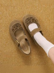 Josiny | Leopard Print Retro Summer Mary Jane Flats for Dresses