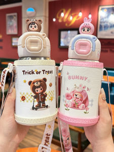 Cốc Nước Giữ Nhiệt Cho Trẻ Em Cốc Hút Hai Chiều Chống Rơi Cốc Đựng Nước Bằng Thép Không Gỉ Cho Bé Trai Và Bé Gái Đi Học