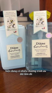 Cặp dầu gội xả tạo độ phồng phục hồi tóc hư tổn tóc xoăn xỉn màu Diane Bonheur Blue Jasmine 500ml*2