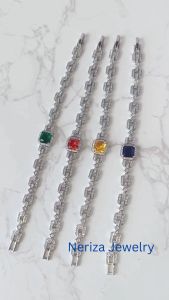 Neriza Jewelry ข้อมือเพชร เกรดพรีเมี่ยมประกายไฟเทียบเท่าเพชรแท้ รหัส NB045 จัดส่งพร้อมกล่อง