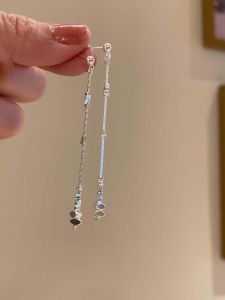 Long Tassel Ear Cuff Silver Sequins Simple Style Facial Slimming Effect New Chinese Style Fashionable Versatile Womens Jewelry