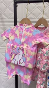 Đồ bơi có phao sẵn bé gái bé trai liền thân đùi 1 mảnh họa tiết cá dễ thương size từ 1 tuổi đến 5 tuổi BINSPORTS BB083