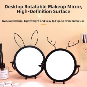 Black Metal Artistry Desktop Makeup Mirror