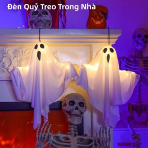 Halloween Treo Ma Trang Trí Đèn LED Lên Ánh Sáng Ấm Áp Trong Nhà Ngoài Trời Hiên Nhà Phía Trước Sân Đáng Sợ Dễ Thương Halloween Ma Đồ Trang Trí