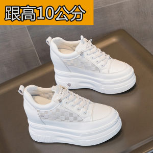 รองเท้าแตะส้นหนาสไตล์เกาหลีสำหรับผู้หญิงในช่วงฤดูร้อน ทรงหัวมน ส้นสูงพิเศษ ระบายอากาศได้ดี รองเท้าแตะส้นหนาแบบสวมสบาย