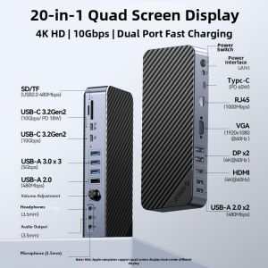 Orico | 5-Screen Display Dock with Full-Function Type-C Port and DisplayLink Splitter for MacBook Pro M4