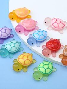 Glowing Mini Turtle Model Toy for Pretend Play Animal Figurines Blind Bag Prize Collectible Souvenir Night Light up Turtle