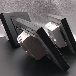 GCM Switch Outlet Wide Series Universal Socket Black PC brushed texture panel 1/2/3/4 gang light switch Modern Wall Light Switch Universal Multiple Socket for house