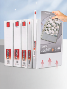 Comix | Quick Access A4 File Holder 3/4 Rings White With Tri-Folding Pockets