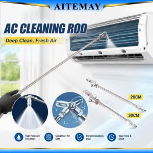 Aitemay Universal Air Conditioner Cleaning Wand 360° Swivel AC Washing Tool 25° Fan Nozzle 1/4 Inch Quick‑Connect HVAC Coil Cleaning Sprayer