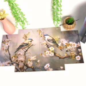 RUNABEE HIASAN DINDING SET BESAR DEKORATIF ABSTRAK PAINTING ANIMAL BIRD PAJANGAN KAYU MINIMALIS