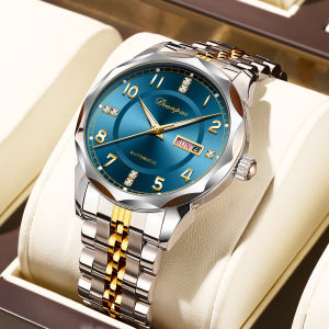 Đồng Hồ Cơ Tự Động Hoàn Toàn Dành Cho Nam Bằng Thép Không Gỉ Lịch Tuần Phát Sáng Chống Nước Thời Trang Đồng Hồ Đeo Tay Kỹ Thuật Số