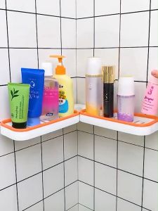 WALL MOUNTED ORGANIZER RACK 180 degree Bathroom Shower Storage Rack Corner Shelves rack bathroom hanging shelf 储物架