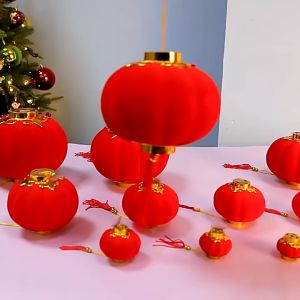 🏮เซต ฟล็อกกิ้ง จี้โคมไฟ สีแดง โคมไฟจีน โคมจีน โคมเต็งลั้ง โคมตรุษจีน โคมแดง โคมรังผึ้งสีแดง โคมจีน ตกแต่งเทศกาลตรุษจีน 2026