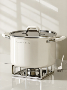 MENGCHUANG | Ceramic Stainless Steel Thickened Soup Pot for Stove and Induction Cooker