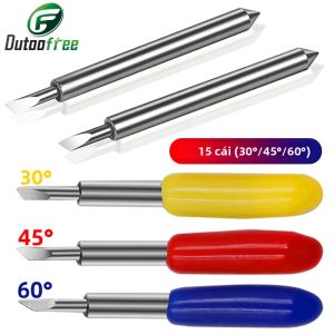 Bộ 15 Lưỡi Dao Thay Thế Cho Máy Cắt Roland Cricut Góc 30/45/60 Độ Lưỡi Dao Cắt Vinyl Cho Dụng Cụ Điện