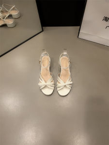 Elegant Sweet Butterfly Knot Fashion Sandals with Buckle Strap for Women Summer New Arrival Match Skirts Low Heel Roman Shoes