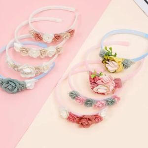 2026 Korean Baby Headband Fabric Flowers Girls Headbands Kaid Hair Band Headwear Children Hair Accessories Photography Prop