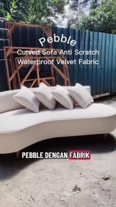 [FREE INSTALLATION] I HOME PEBBLE Curved Sofa with Waterproof Anti Scratch Velvet Fabric 4 Seater