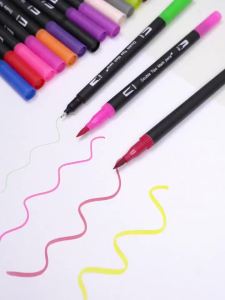 24 to 168 Colors Vibrant Double-Ended Watercolor Markers – Art Set for Drawing & Crafts Durable Plastic Bodies Christmas Gift
